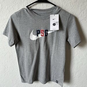 Youth Medium Paris Saint-Germain NIKE Heather Gray Swoosh T-Shirt NWT